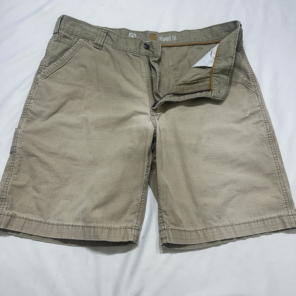 Carhartt Tappen Force Rip Stop Work Khaki Cargo Shorts Size 38‎ Relaxed Fit